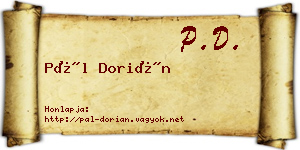 Pál Dorián névjegykártya